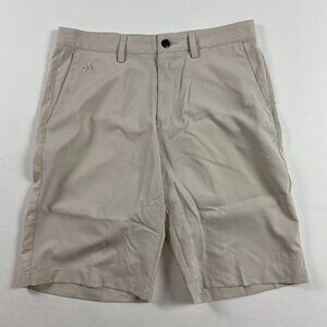 Adidas Climalite Golf Shorts Mens Size 35 Beige Flat Front 10" Inseam